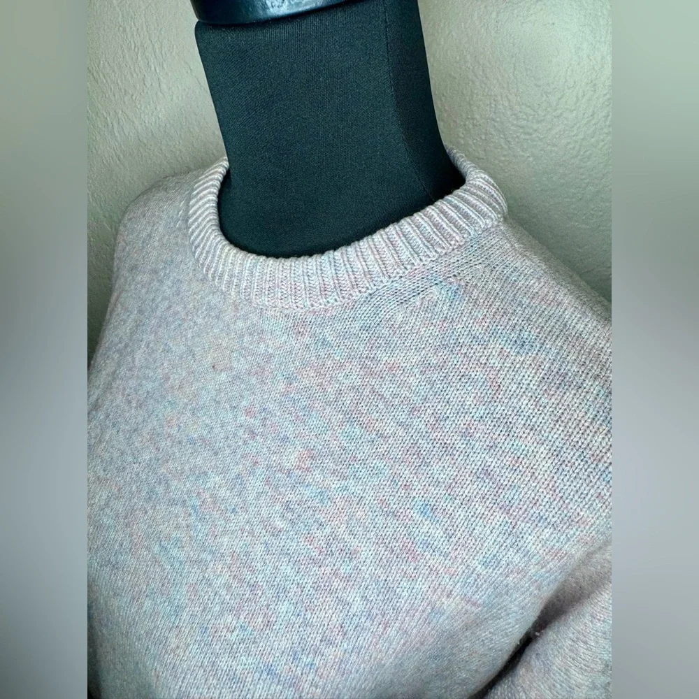 J. CREW 100% Wool Zippered Crew Neck Sweater Multicolor Lilac Women's Size Small